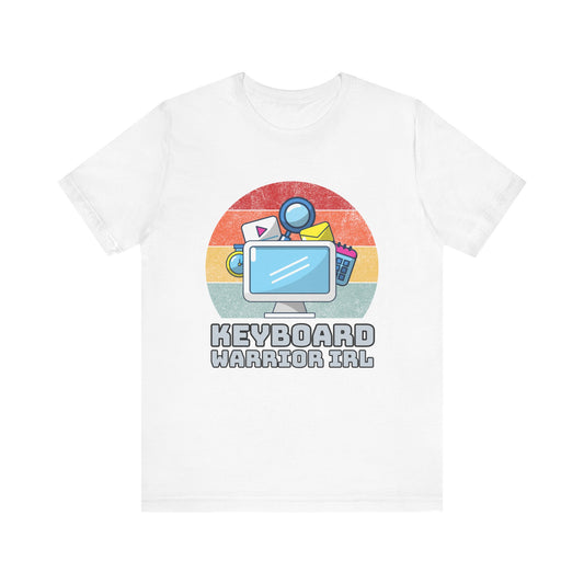 Playful Keyboard Warrior Tee, Gamer Shirt, Geek Fashion, Cute Coding Gift, Unisex Casual Tee, Retro Gaming Apparel