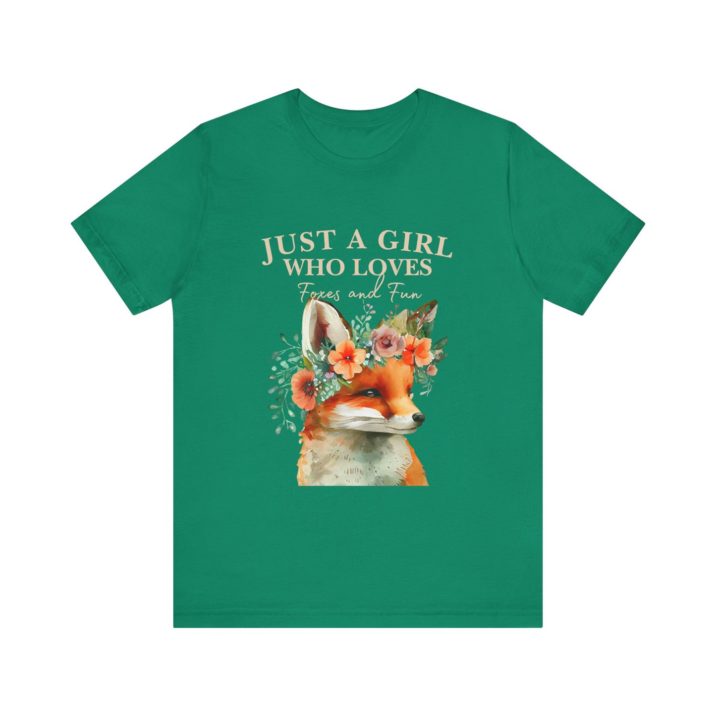Just a Girl Who Loves Foxes Tee | Cute Animal Lovers Shirt, Gift for Her, Nature Tee, Floral T-Shirt, Birthday Gift