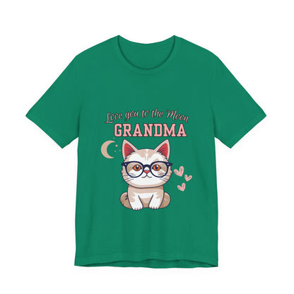 Love You to the Moon Grandma Cat Tee, Cute Cat Shirt, Gift for Grandma, Birthday Tee, Grandparent Gift, Funny Cat T-Shirt