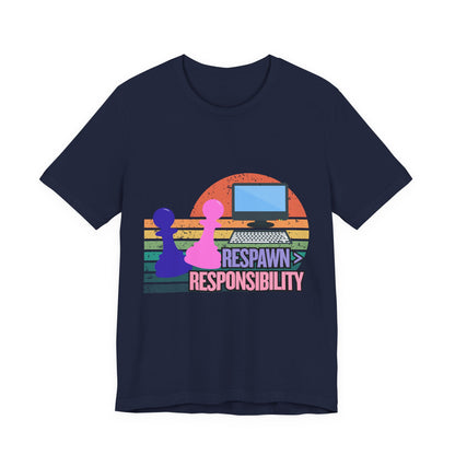 Retro Gaming Tee - Respawn Responsibility T-Shirt for Gamers, Unisex Short Sleeve Jersey, Fun Gift for Birthdays, Holidays, Casual [...]