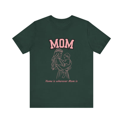 Mom Love Unisex Jersey Tee, Cute Gift for Mom, Mother’s Day Shirt, Casual Family Tee, Soft Cotton Top