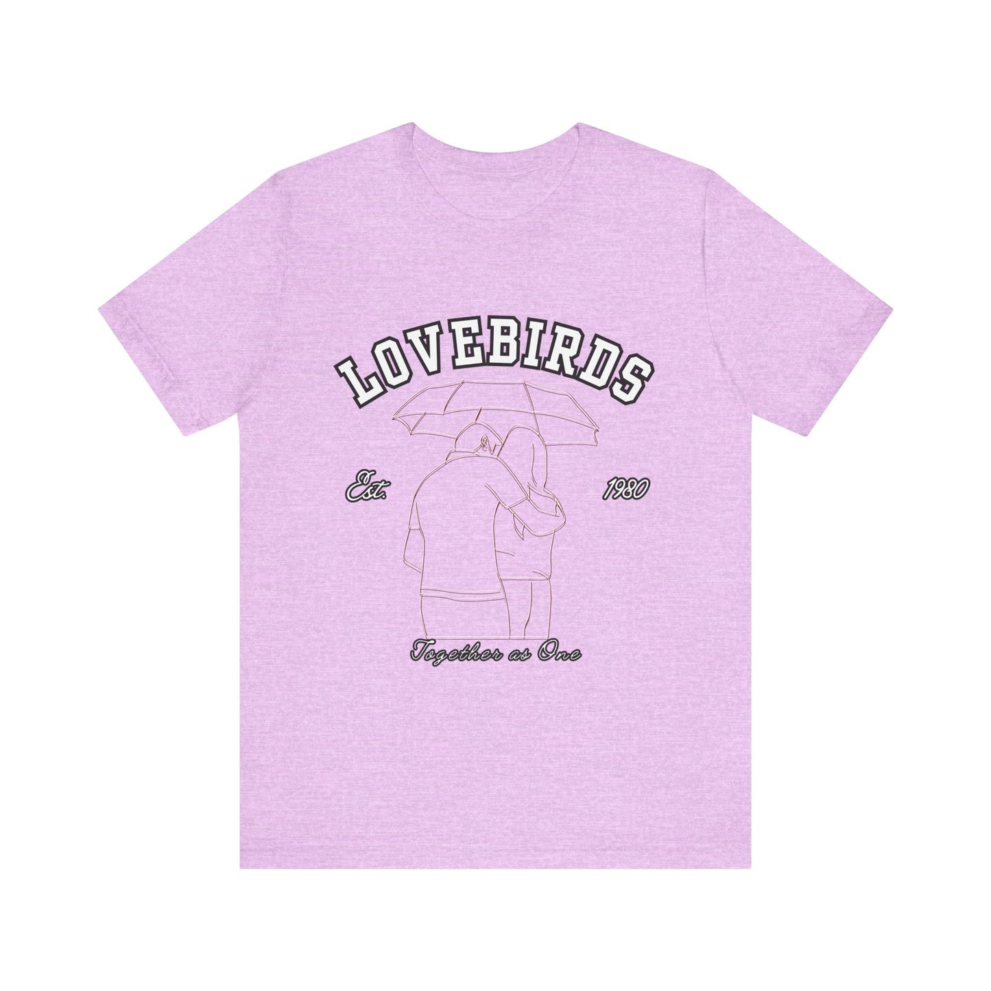 Lovebirds Unisex T-Shirt, Romantic Tee for Couples, Anniversary Gift, Valentine's Day Apparel, Gift for Her/Him, Cute Casual Wear