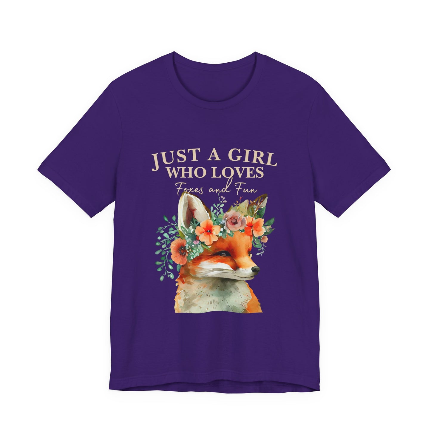 Just a Girl Who Loves Foxes Tee | Cute Animal Lovers Shirt, Gift for Her, Nature Tee, Floral T-Shirt, Birthday Gift