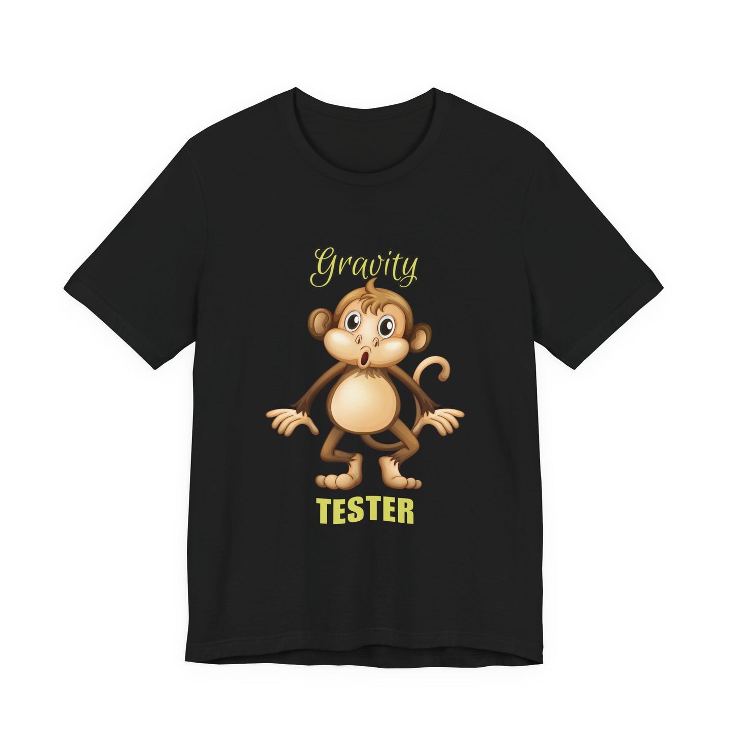 Gravity Tester Monkey Unisex Tee, Fun Animal T-Shirt, Kids Gift, Birthday Tee, Nature Lover Shirt