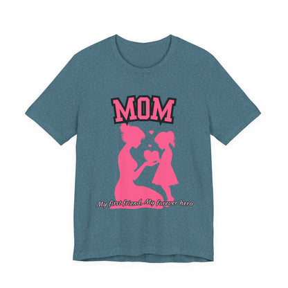 Mom and Daughter Love Tee | Unisex Jersey T-shirt for Mother's Day, Birthday Gift, Family Outing, Casual Wear, Heartwarming Gift
