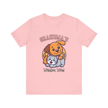 Grandma's Pet Love Tee - Cute Cat and Dog Design, Perfect Gift for Grandparents, Animal Lovers, Birthday, Family Gatherings, Casual Wear
