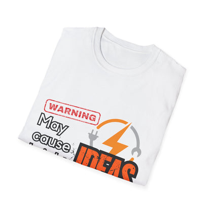 Electrian Warning T-Shirt - May Cause Bright Ideas, Funny Tee, Gift for Creatives, Unisex Apparel, Ideal for Birthdays