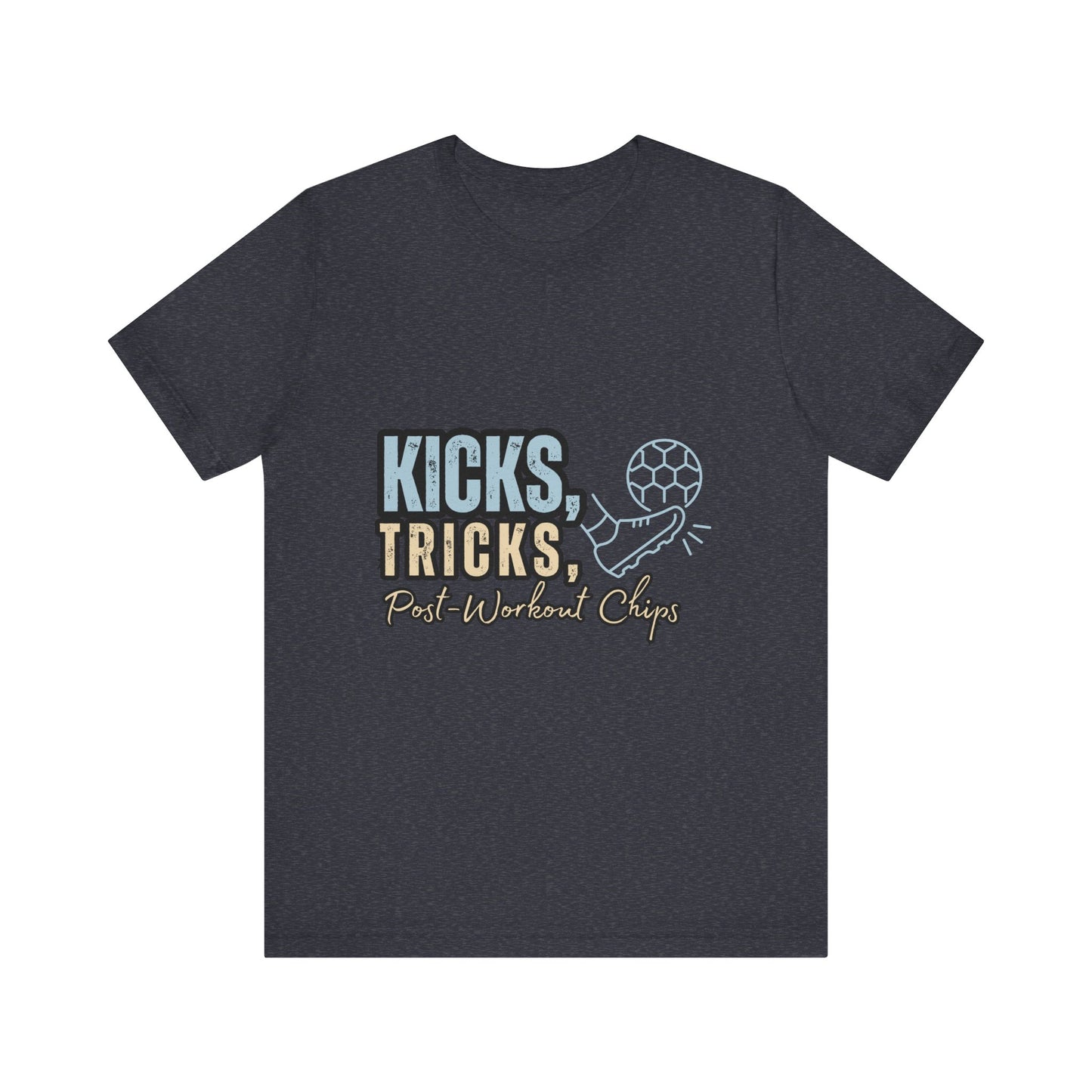 Playful Graphic Tee for Fun Lovers, Kicks Tricks T-Shirt, Unisex Casual Wear, Perfect Gift for Friends, Ideal for Parties, Celebrations