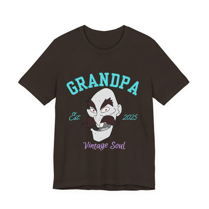 Grandpa Est 2025 Vintage Soul Tee, Funny Grandpa Gift, Unisex T-Shirt, Father's Day, Vintage Style, Gift for Grandpa