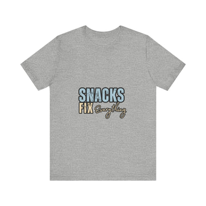 Funny Snack-Themed Unisex Tee, Ideal Gift for Food Lovers, Perfect for Casual Wear, Parties, or Movie Nights