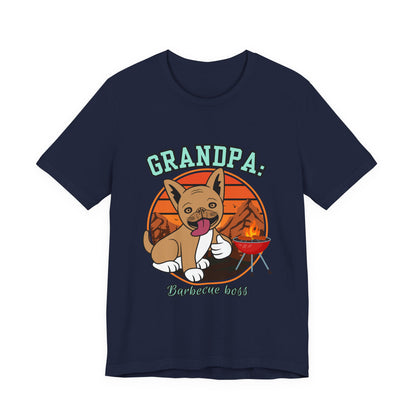 Funny Grandpa Barbecue Tee, Unisex Short Sleeve T-Shirt for Grill Masters, Gift for Father's Day, Dog Lovers, BBQ Parties, Casual Wear