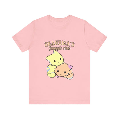 Grandma's Snuggle Club Tee, Cozy Gift for Grandma, Cute Cat Graphic Shirt, Family Gathering Outfit, Birthday Gift for Grandma