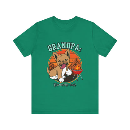 Funny Grandpa Barbecue Tee, Unisex Short Sleeve T-Shirt for Grill Masters, Gift for Father's Day, Dog Lovers, BBQ Parties, Casual Wear